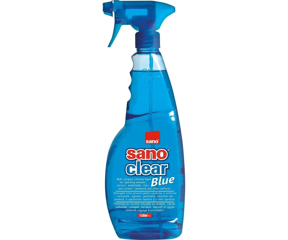 PRODUSE CURATENIE SI INGRIJIRE CASA - Detergent geamuri cu pulverizator Sano Clear Blue, 1 litru
