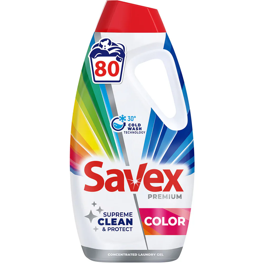 DETERGENT DE HAINE - Detergent Lichid SAVEX PREMIUM COLOR, 80 spalari, 3.6 L