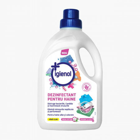 DETERGENT DE HAINE - IGIENOL Dezinfectant lichid pentru haine albe și colorate Fresh Cotton 1.5l