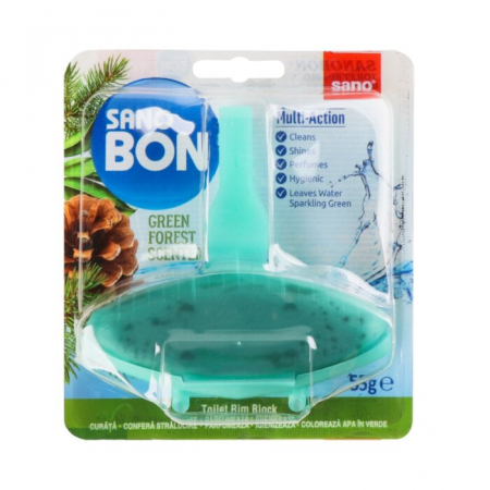 PRODUSE CURATENIE BAIE - SANO BON ODORIZANT WC, GREEN FOREST 5 IN 1, 55 GR
