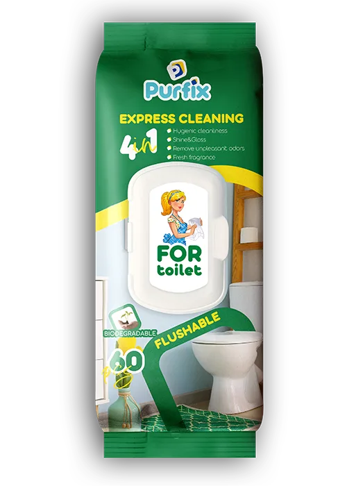 PRODUSE CURATENIE BAIE - Servetele umede de curatare PURFIX 60 buc Pentru WC