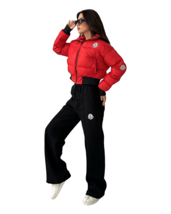Geaca + Pantaloni Grosi Moncler Rosu [2]