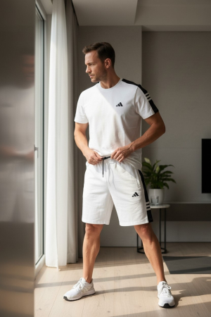 Produse - Compleu Adidas Alb + Parfum 35ml Cadou
