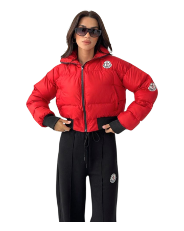 Treninguri Dama - Geaca + Pantaloni Grosi Moncler Rosu