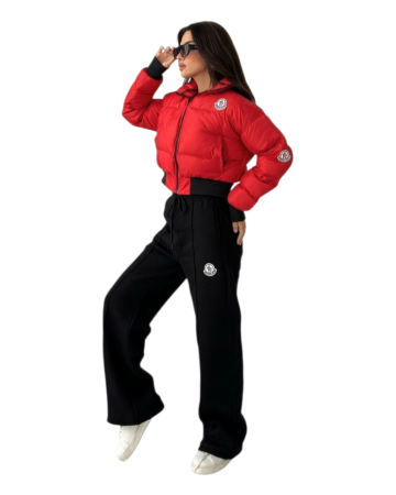 Geaca + Pantaloni Grosi Moncler Rosu [1]