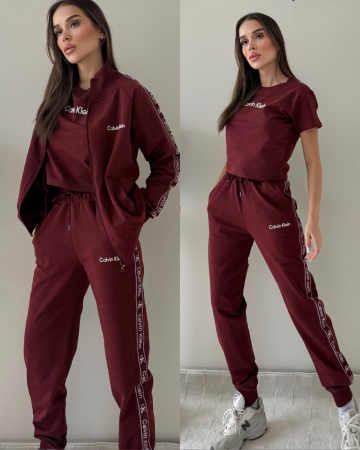 Produse - Trening Calvin Klein 3 Piese Bordo