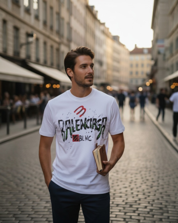 Produse - Tricou 1 la 1 Balenciaga BLNC Alb