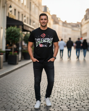 Produse - Tricou 1 la 1 Balenciaga BLNC Negru