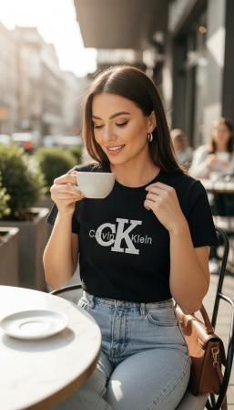 Tricouri Dama - Tricou Calvin Klein Negru