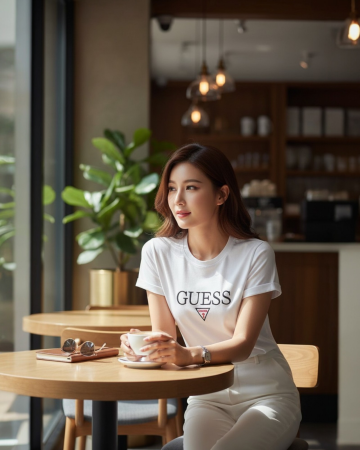 Tricouri - Tricou Dama Guess Alb