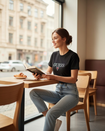 Tricouri - Tricou Dama Guess Negru