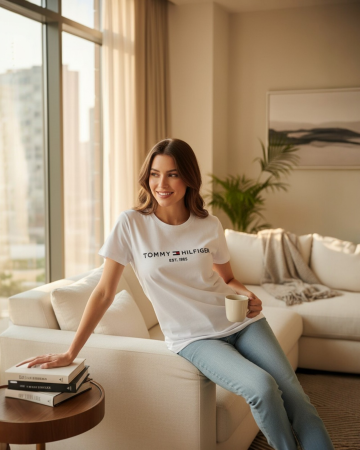 Tricouri - Tricou Dama Tommy Hilfiger Alb