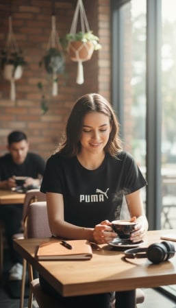 Tricouri Dama - Tricou Puma Negru M1
