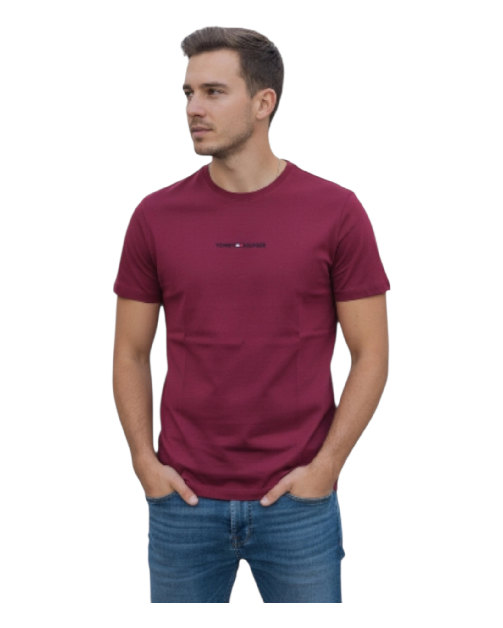 Tricouri - Tricou Tommy Hilfiger Bordo