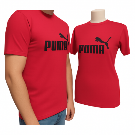 Produse - Tricou unisex Puma Rosu din bumbac cu logo cusut / brodat