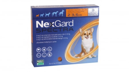 Antiparazitare Externe Caini - Nexgard Spectra 2-3.5kg 1 comprimat