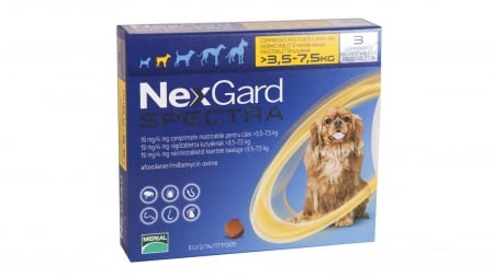 Antiparazitare Interne Caini - Nexgard Spectra 3.5-7.5kg 3 comprimate