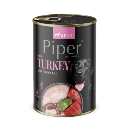 Hrană Umedă Câini - Piper Dog Adult Curcan si Brocolli, 400g