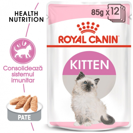 Hrană Umedă Pisici - Royal Canin Kitten hrana umeda pisica (pate), 85 g