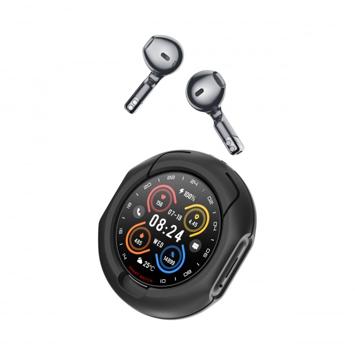 Smartwatch D9, 2in1, Casti bluetooth incorporate, Compatibil iOS/android, 2 bratari, Notificari aplicatii, Apeluri, Functii sport, Agenda, Vremea [9]