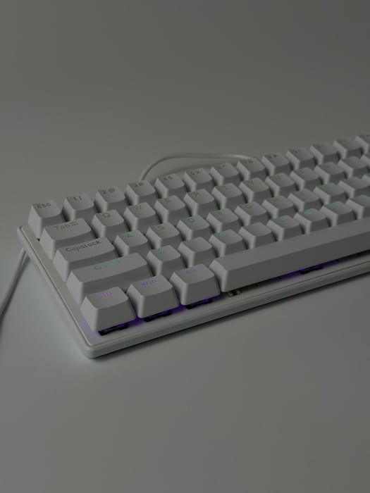 Tastatura mecanica gaming, RGB, 68 taste, Cablu Type-C la USB, 12 moduri de iluminare, Ergonomica, Dimensiune redusa, Blue switch, Alba, Plug'n'Play [10]