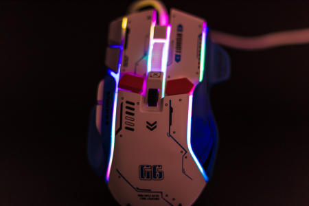 Mouse Gaming G6, Alb, RGB On-Off, 12800 DPI Reglabil, 6 trepte, 10 Butoane Programabile, Iluminare LED, Ergonomic, Performanta si Precizie [9]