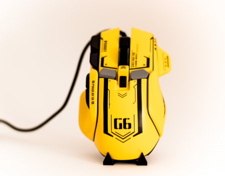 Mouse Gaming G6, Galben, RGB On-Off, 12800 DPI Reglabil, 6 trepte, 10 Butoane Programabile, Iluminare LED, Ergonomic, Performanta si Precizie [1]