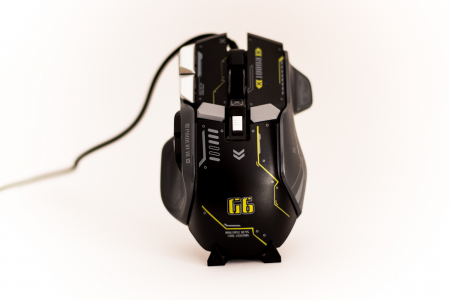 Mouse Gaming G6, Negru, RGB On-Off, 12800 DPI Reglabil, 6 trepte, 10 Butoane Programabile, Iluminare LED, Ergonomic, Performanta si Precizie [1]