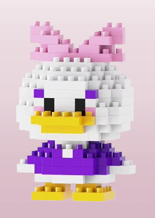 Produse - Set de constructie lego, mini personaj, desene animate, Daisy Duck, 137 piese, Pentru copii si adulti
