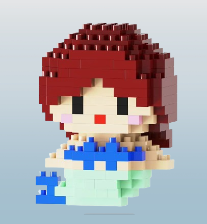 Produse - Set de constructie lego, mini personaj, desene animate, Mica sirena, 170 piese, Pentru copii si adulti