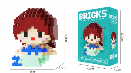 Set de constructie lego, mini personaj, desene animate, Mica sirena, 170 piese, Pentru copii si adulti [1]