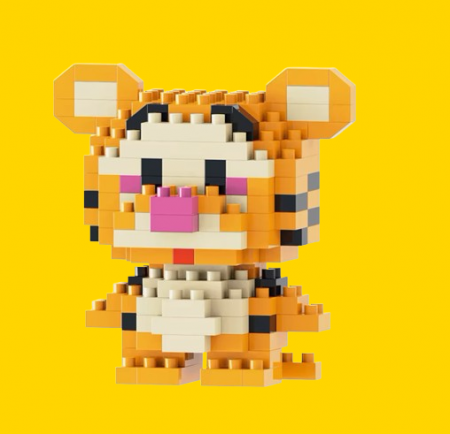 Produse - Set de constructie lego, mini personaj, desene animate, Tigrul, 170 piese, Pentru copii si adulti