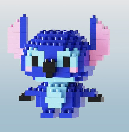 Set de constructie lego, Stitch, mini personaj, desene animate, 161 piese, Pentru copii si adulti [0]