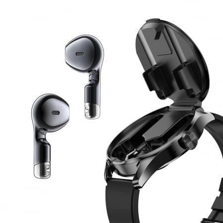 Smartwatch D9, 2in1, Casti bluetooth incorporate, Compatibil iOS/android, 2 bratari, Notificari aplicatii, Apeluri, Functii sport, Agenda, Vremea [2]