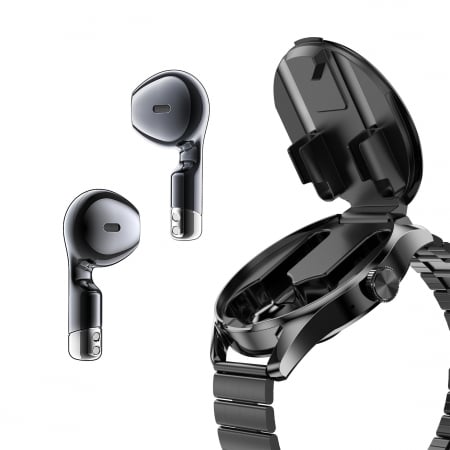 Smartwatch D9, 2in1, Casti bluetooth incorporate, Compatibil iOS/android, 2 bratari, Notificari aplicatii, Apeluri, Functii sport, Agenda, Vremea [6]