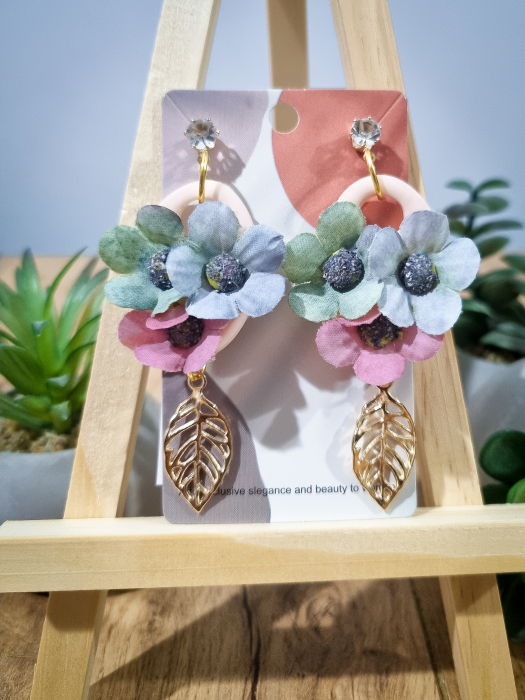 Cercei Unicat Flori Curcubeu [1]