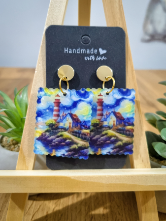 Cercei Unicat Acril - Cercei Acril