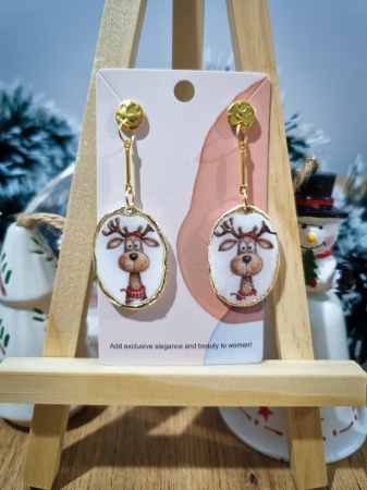 Sarbatori de iarna - Cercei cu reni