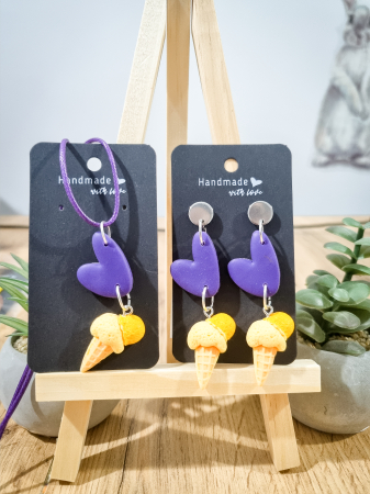 Cercei Unicat Ice Cream - Cercei Ice Cream cu pandant