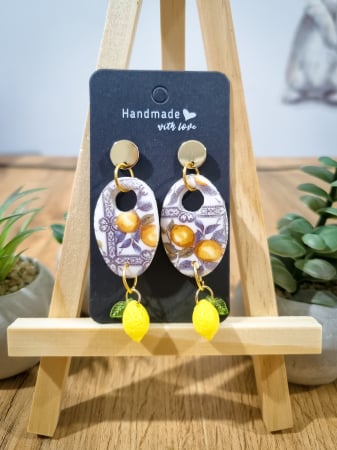 Cercei Unicat Lemon Print - Cercei Lemon Print