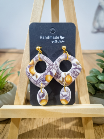 Cercei Unicat Lemon Print - Cercei Lemon Print