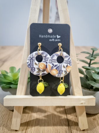 Cercei Unicat Lemon Print - Cercei Lemon Print