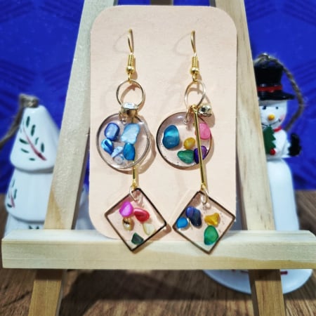 Sarbatori de iarna - Cercei multicolor