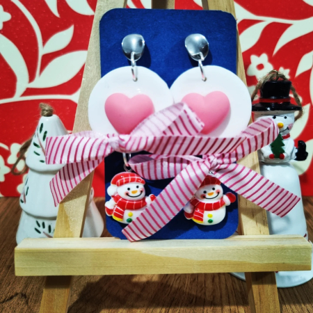 Sarbatori de iarna - Cercei om de zapada