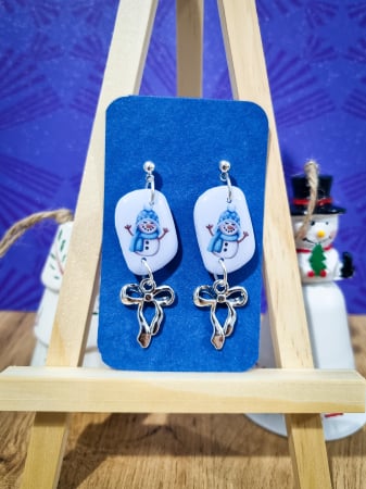 Sarbatori de iarna - Cercei om de zapada