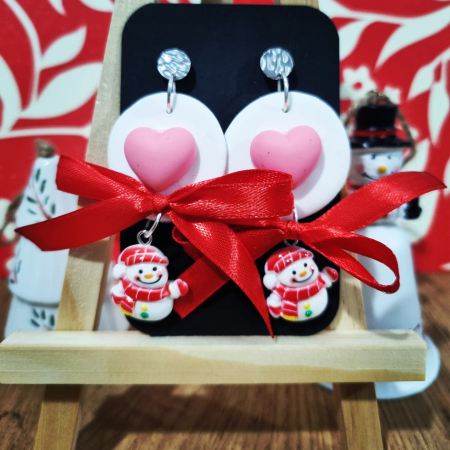 Sarbatori de iarna - Cercei om de zapada