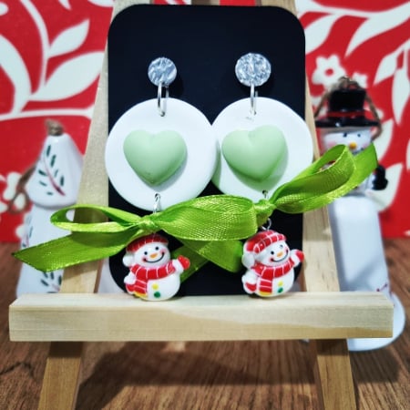 Sarbatori de iarna - Cercei om de zapada