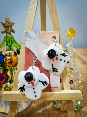 Sarbatori de iarna - Cercei om de zapada