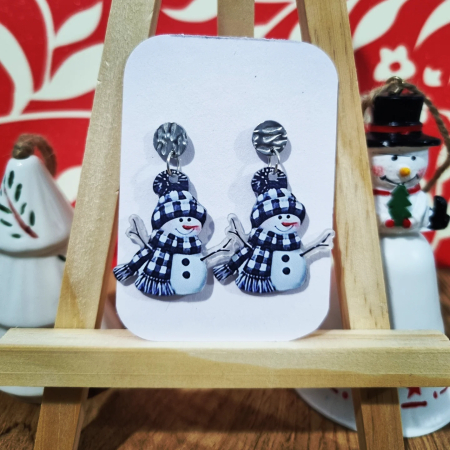 Sarbatori de iarna - Cercei om de zapada