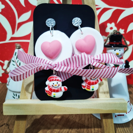 Sarbatori de iarna - Cercei om de zapada